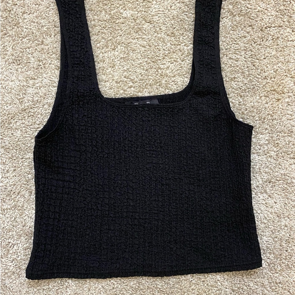 Madewell Black Crop Tank Top Fitted